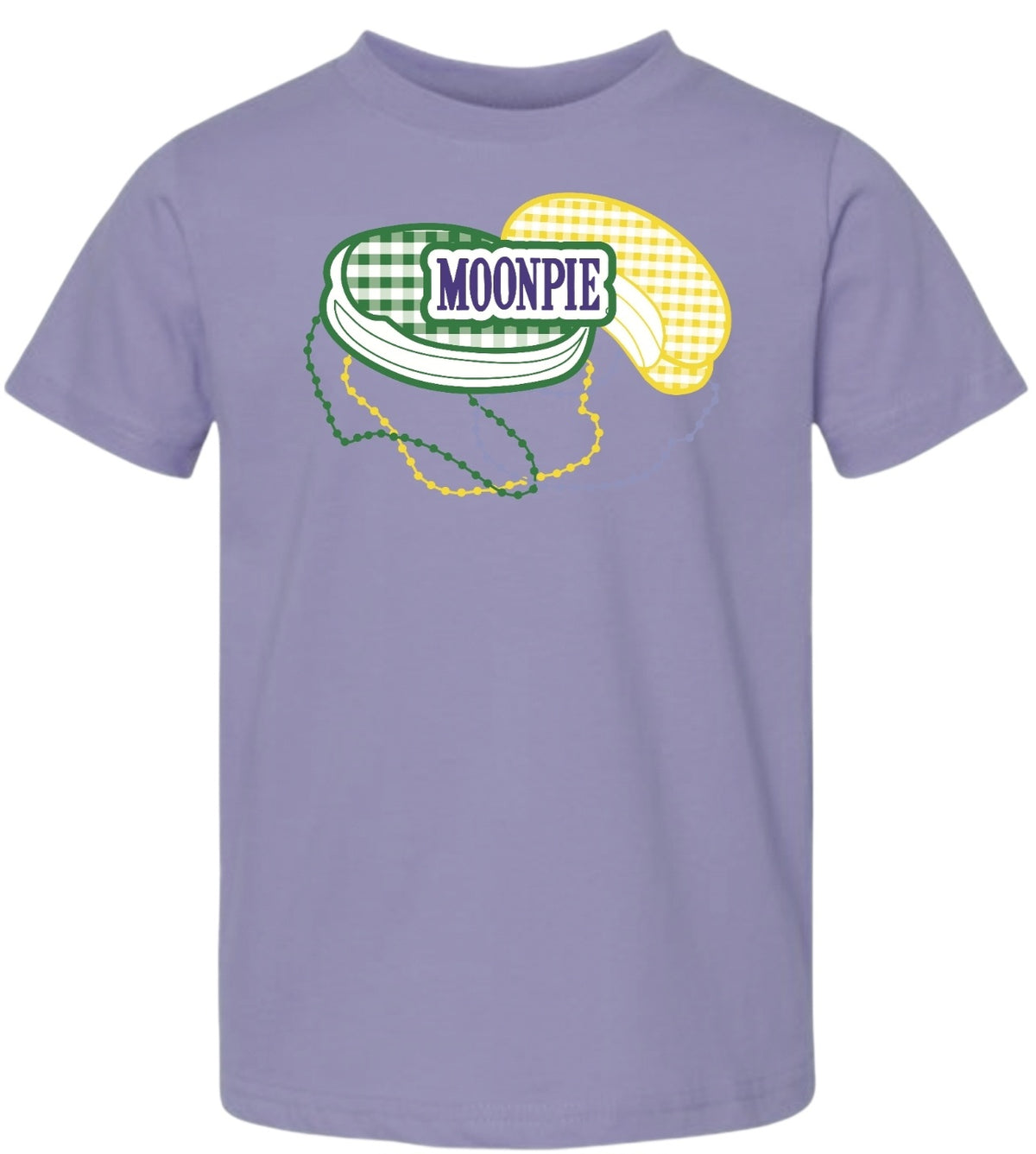 Youth Mardi Gras Beads & Pies Lavender Tee