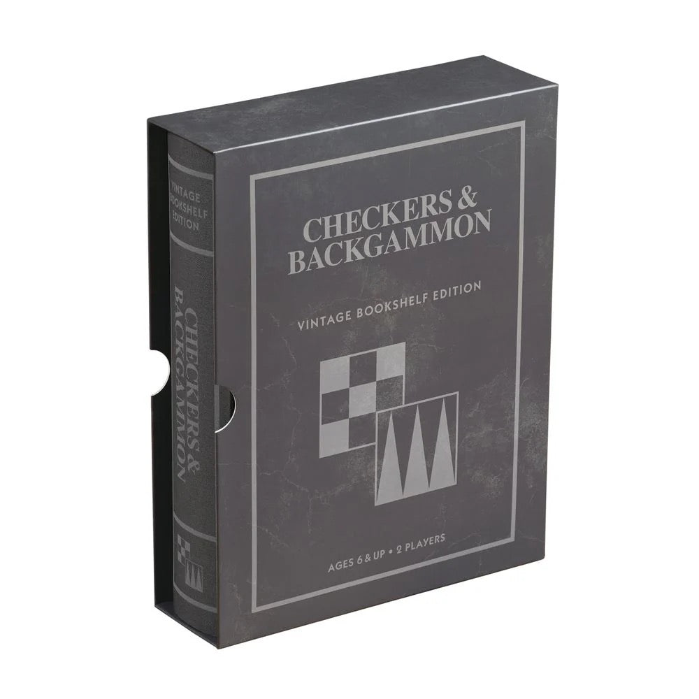 Checkers & Backgammon Board Game Bookshelf Edition